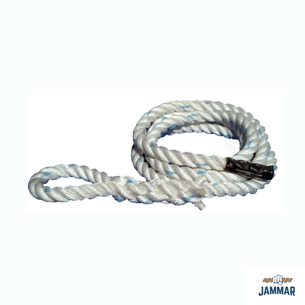Loop Top Climbing Rope | White Poly Dacron - Jammar MFG